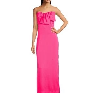NWT Lilly Pulitzer Carlynn Satin Bow Strapless Side Slit Maxi Dress Size 6